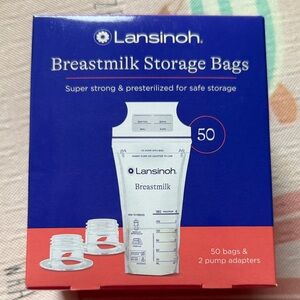 Lansinoh Blue and Red Breastmilk Storage Set